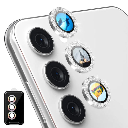 ENKAY HAT PRINCE For Samsung Galaxy S23 / S23+ Camera Lens Protector Tempered Glass+Aluminum Alloy Glitter Individual Lens Film
