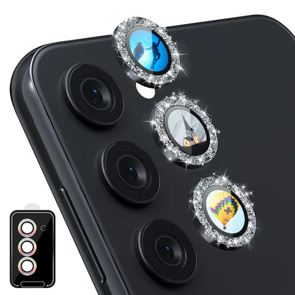 ENKAY HAT PRINCE For Samsung Galaxy S23 / S23+ Camera Lens Protector Tempered Glass+Aluminum Alloy Glitter Individual Lens Film