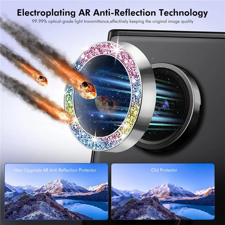 ENKAY HAT PRINCE For Samsung Galaxy S23 / S23+ Camera Lens Protector Tempered Glass+Aluminum Alloy Glitter Individual Lens Film