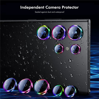 ENKAY HAT PRINCE For Samsung Galaxy S23 Ultra 1 Set Camera Lens Protector Metal Ring AR-Enhanced Lens Film