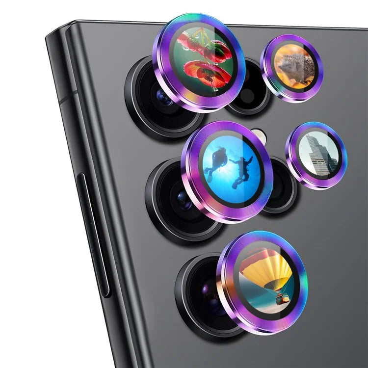 ENKAY HAT PRINCE For Samsung Galaxy S23 Ultra 1 Set Camera Lens Protector Metal Ring AR-Enhanced Lens Film