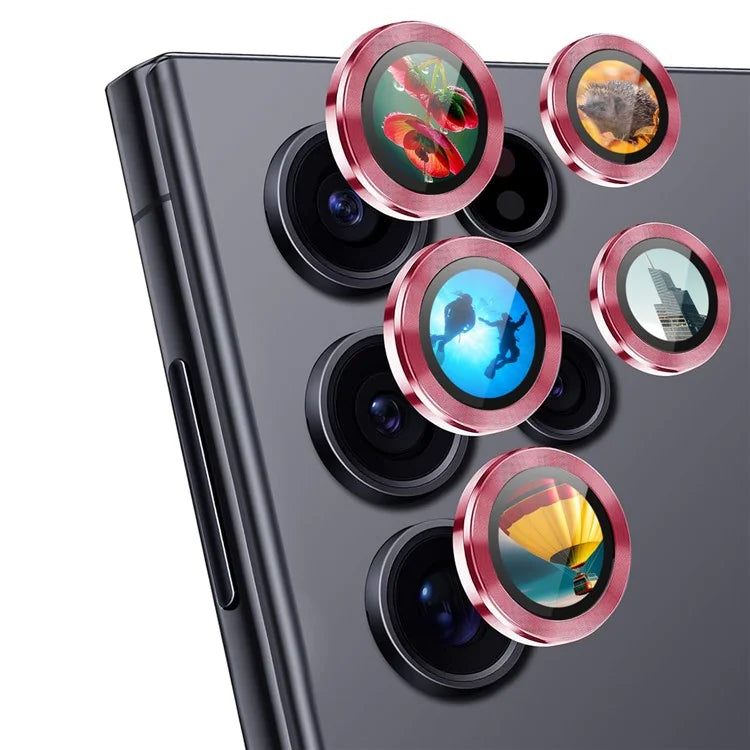 ENKAY HAT PRINCE For Samsung Galaxy S23 Ultra 1 Set Camera Lens Protector Metal Ring AR-Enhanced Lens Film