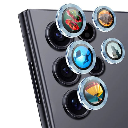 ENKAY HAT PRINCE For Samsung Galaxy S23 Ultra 1 Set Camera Lens Protector Metal Ring AR-Enhanced Lens Film