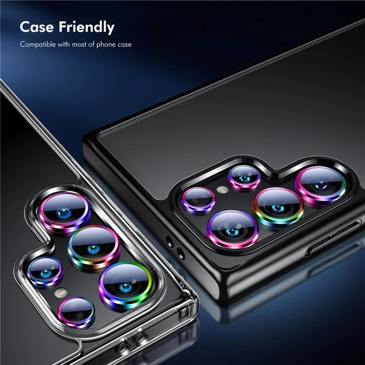 ENKAY HAT PRINCE For Samsung Galaxy S23 Ultra 1 Set Camera Lens Protector Metal Ring AR-Enhanced Lens Film