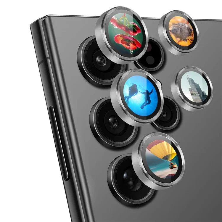 ENKAY HAT PRINCE For Samsung Galaxy S23 Ultra 1 Set Camera Lens Protector Metal Ring AR-Enhanced Lens Film