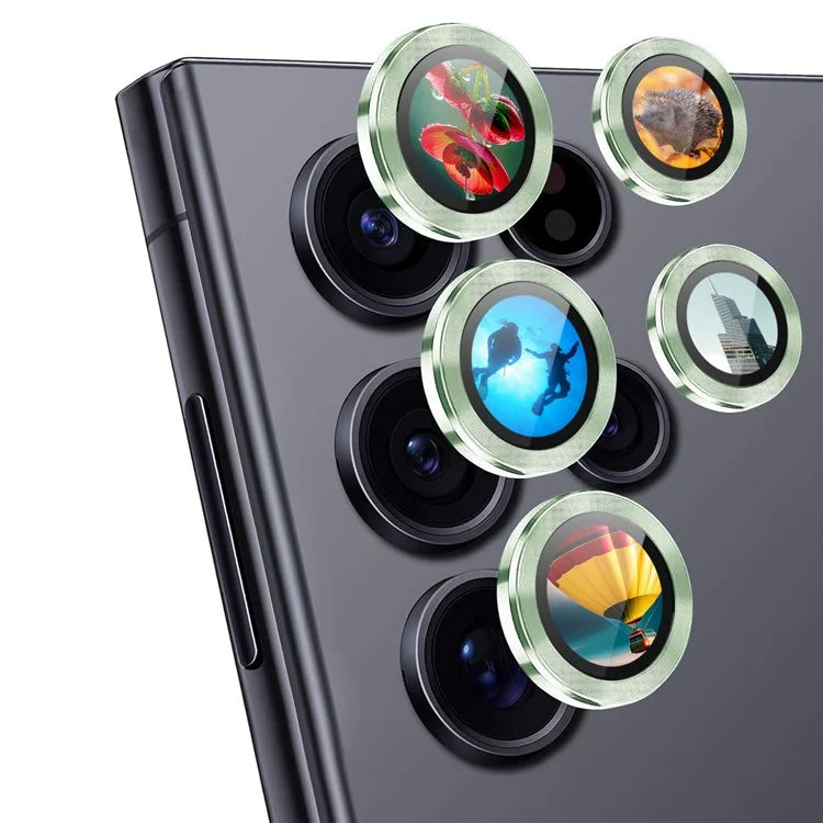 ENKAY HAT PRINCE For Samsung Galaxy S23 Ultra 1 Set Camera Lens Protector Metal Ring AR-Enhanced Lens Film