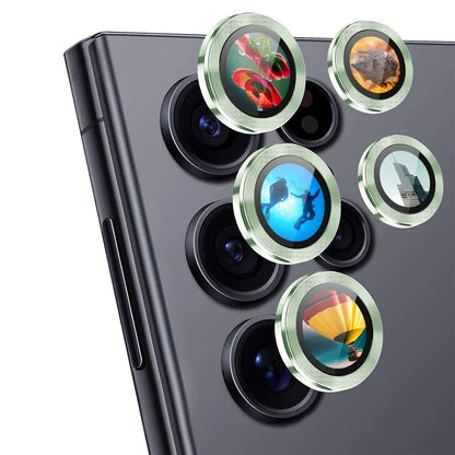 ENKAY HAT PRINCE For Samsung Galaxy S23 Ultra 1 Set Camera Lens Protector Metal Ring AR-Enhanced Lens Film