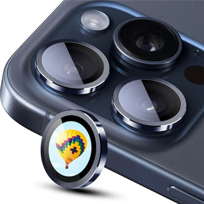 ENKAY HAT PRINCE For iPhone 15 Pro / 15 Pro Max AR-Enhanced Rear Lens Cover Camera Lens Protector Metal Ring