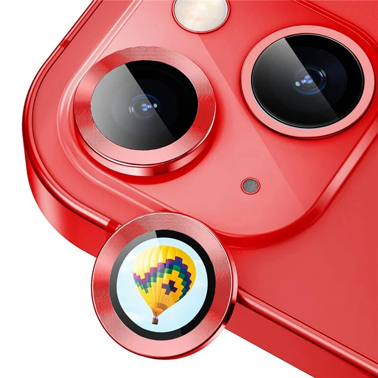 ENKAY HAT PRINCE For iPhone 14 / 14 Plus Camera Lens Protector AR Clear Anti-glare Lens Film Metal Ring Lens Guard