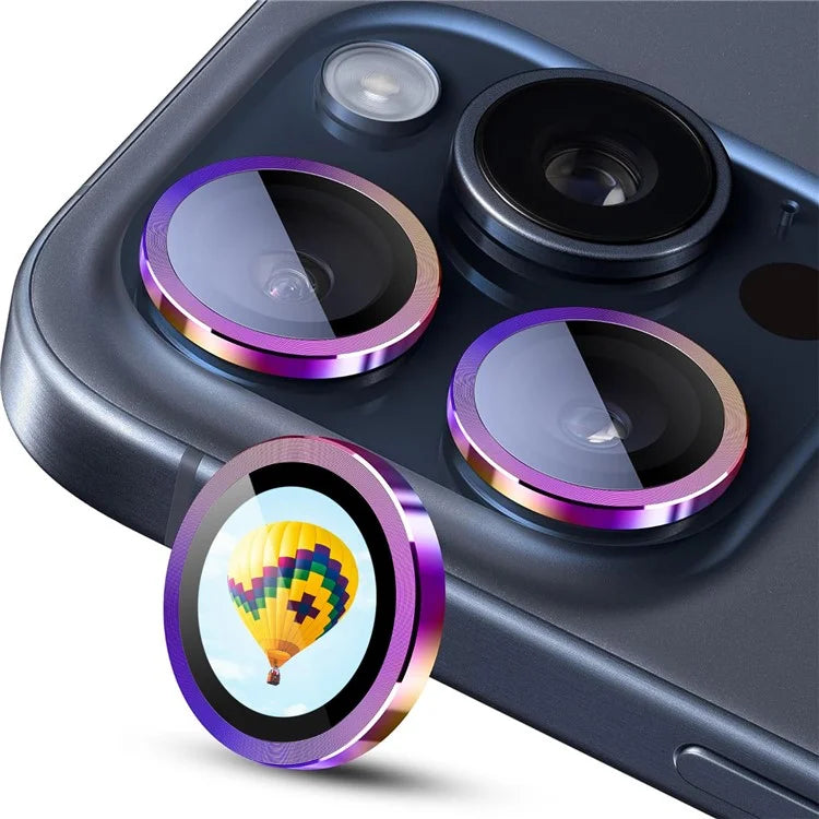 ENKAY HAT PRINCE For iPhone 14 Pro / 14 Pro Max 1 Set Camera Lens Protector Metal Ring HD Individual Lens Film