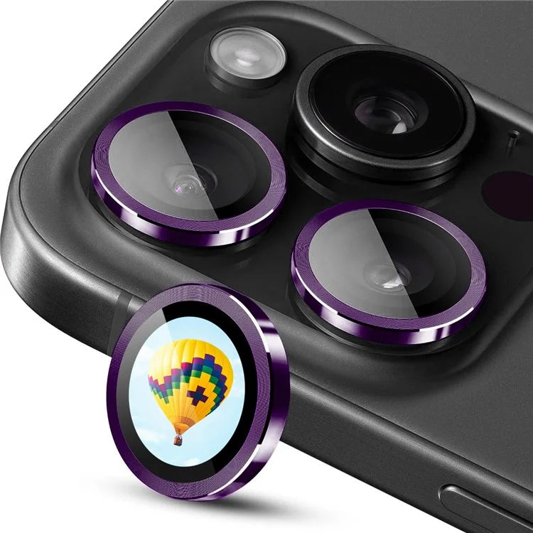 ENKAY HAT PRINCE For iPhone 14 Pro / 14 Pro Max 1 Set Camera Lens Protector Metal Ring HD Individual Lens Film