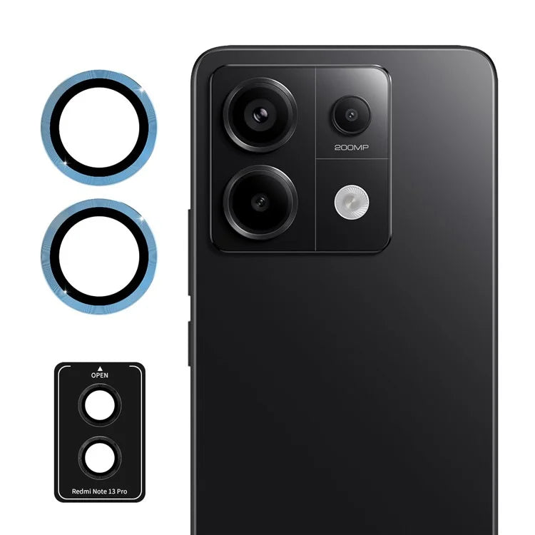 ENKAY HAT PRINCE For Xiaomi Redmi Note 13 Pro 5G/Poco X6 5G Camera Lens Film Metal Ring Lens ProtectorBlue