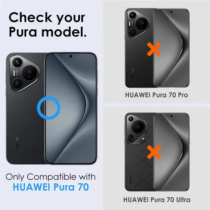 NORTHJO 1 Set For Huawei Pura 70 Camera Lens Protector Tempered Glass+Metal Ring Lens Guard