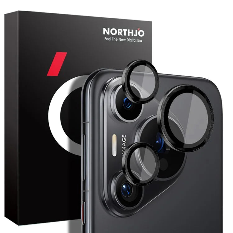 NORTHJO 1 Set For Huawei Pura 70 Pro / 70 Pro+ Camera Lens Flim+Tempered Glass+Metal Ring Lens Protector