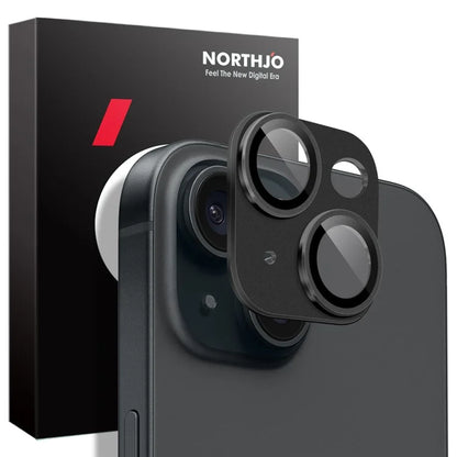 NORTHJO For iPhone 15 Plus / 15 Camera Lens Protector Matte Plate Integrated Aluminum Alloy Lens Film