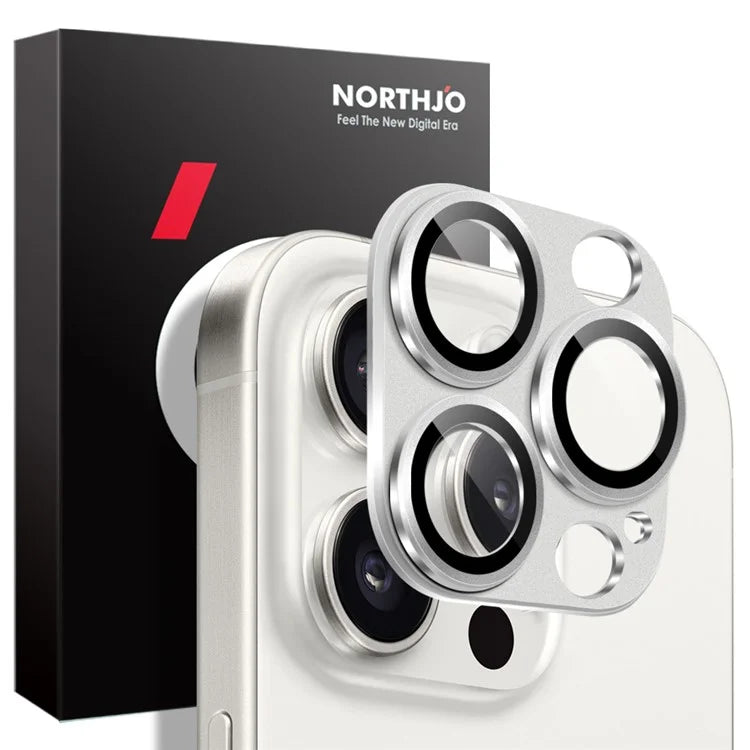 NORTHJO For iPhone 15 Pro / 15 Pro Max Camera Lens Protector Matte Metal + Tempered Glass Integrated Lens Film