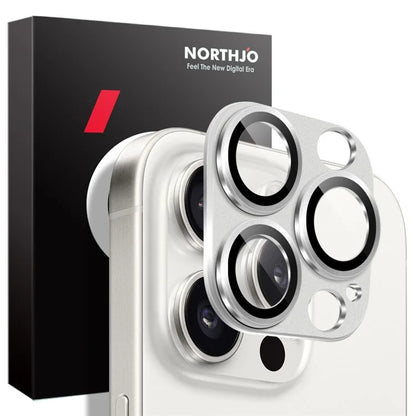 NORTHJO For iPhone 15 Pro / 15 Pro Max Camera Lens Protector Matte Metal + Tempered Glass Integrated Lens Film