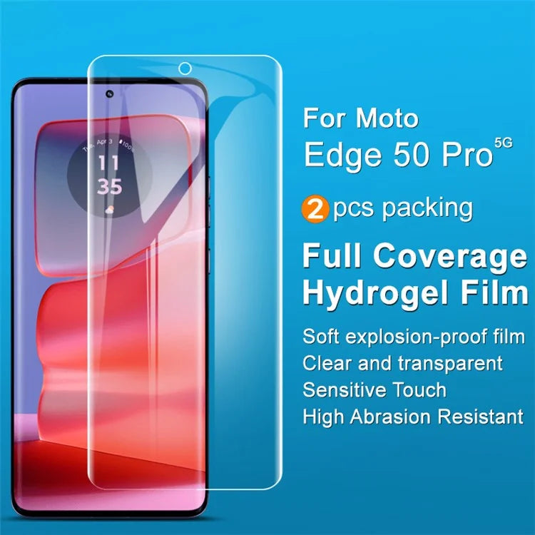 IMAK 2Pcs / Set Hydrogel Film III for Motorola Edge 50 Pro 5G / 50 Fusion 5G / 50 Ultra 5G / Moto X50 Ultra 5G Soft TPU Full Screen Protector
