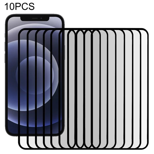 10PCS For iPhone 12 / 12 Pro Screen Protector Black Edge HD Clear PET Screen Film