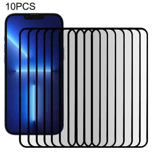10PCS For iPhone 13 Pro Max / 14 Plus PET Screen Protector Black Edge Crystal Clear Screen Film