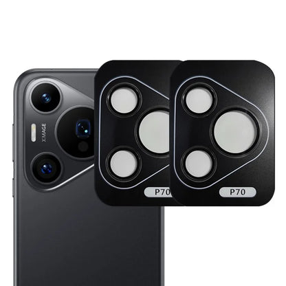 RURIHAI 2 Set For Huawei Pura 70 Camera Lens Film Metal Ring AR HD Glass Lens Protector