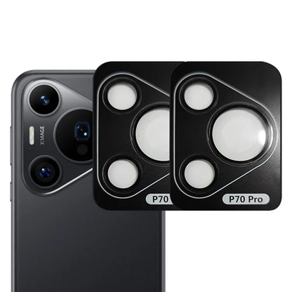 RURIHAI For Huawei Pura 70 Pro / Pura 70 Pro+ 2 Set Camera Lens Film Metal Ring AR HD Glass Lens Protector