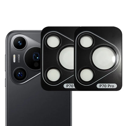 RURIHAI For Huawei Pura 70 Pro / Pura 70 Pro+ 2 Set Camera Lens Film Metal Ring AR HD Glass Lens Protector