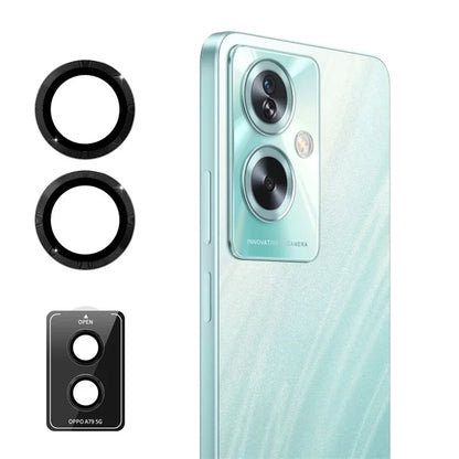 ENKAY HAT PRINCE For Oppo A79 5G / A2 5G 1 Set Camera Rear Lens Film Metal Ring Trim Lens Protector