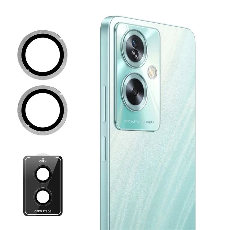 ENKAY HAT PRINCE For Oppo A79 5G / A2 5G 1 Set Camera Rear Lens Film Metal Ring Trim Lens Protector