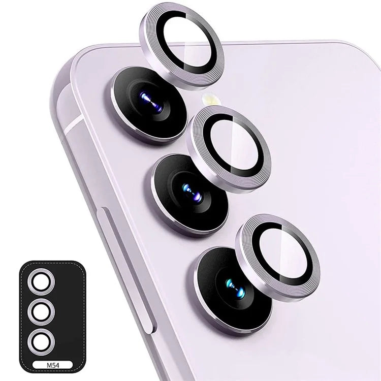 ENKAY HAT PRINCE For Samsung Galaxy M54 5G 1 Set Camera Lens Protector Metal Ring Trim Rear Lens Film