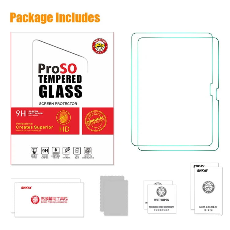 ENKAY HAT PRINCE 2Pcs For iPad Pro 13 (2024) / Air 13 (2024) Screen Protector Shatterproof 2.5D High Aluminium-Silicon Glass Film