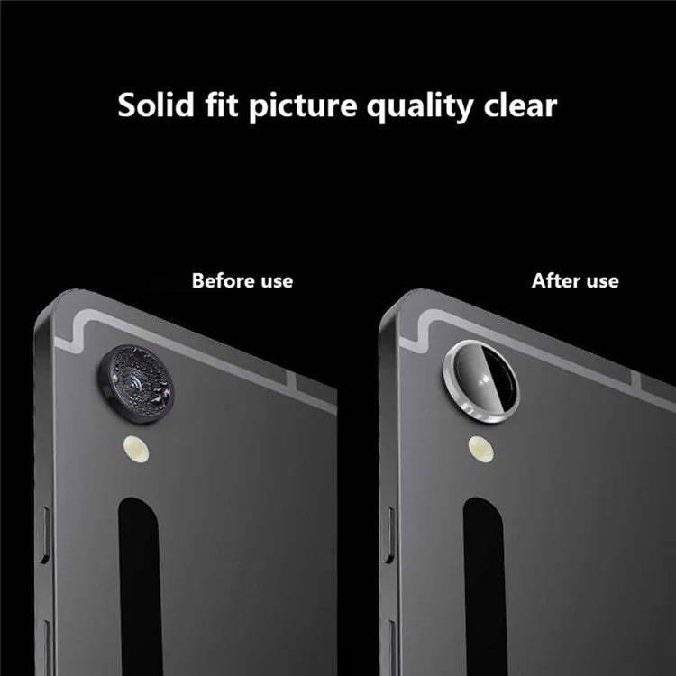 For Samsung Galaxy Tab S9 Camera Lens Protector Metal Frame Tempered Glass Clear Lens Film, Colorful