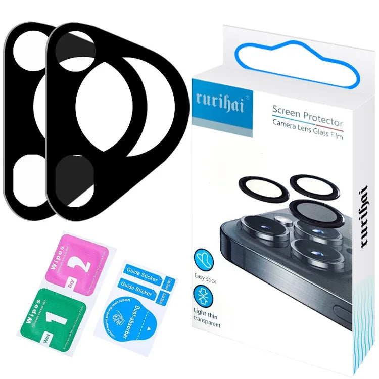 RURIHAI 2Pcs For Huawei Pura 70 Ultra Camera Lens Protector Silk Screen Black Ultra Clear Lens Film