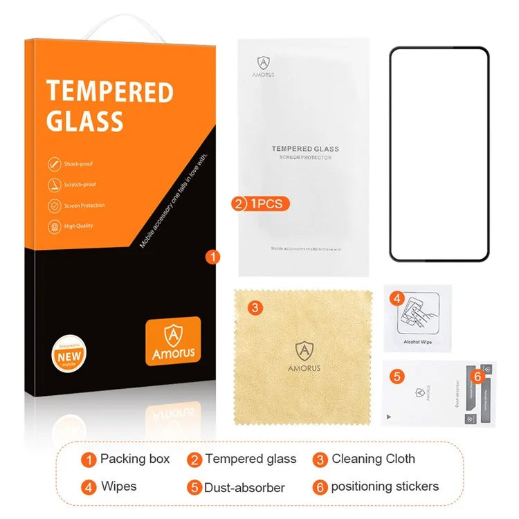 AMORUS For Google Pixel 9 Pro XL Screen Protector Silk Printing Full Glue Tempered Glass Film