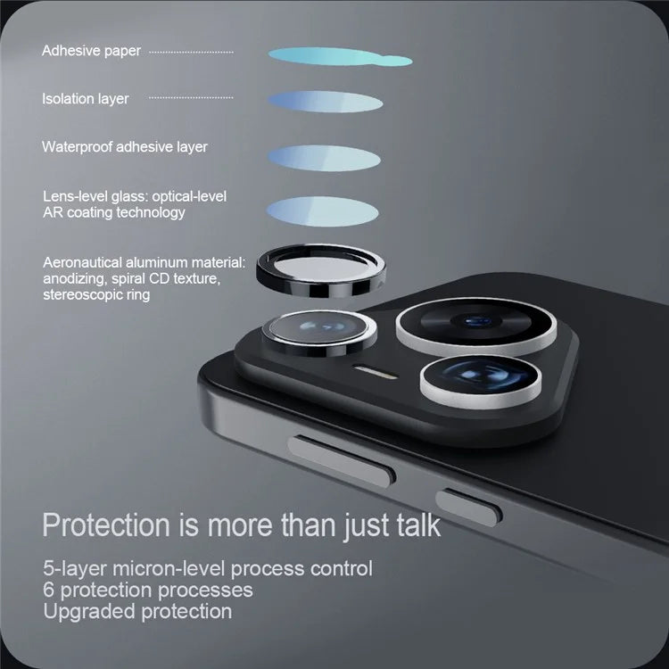 NILLKIN 1 Set For Huawei Pura 70 Camera Lens Protector Aluminum Alloy Tempered Glass Individual Lens Film
