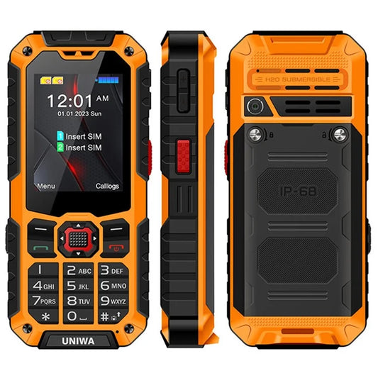 UNIWA S9 2.4-inch Rugged Cellphone IP68 Waterproof 4G Mobile Phone with Flashlight
