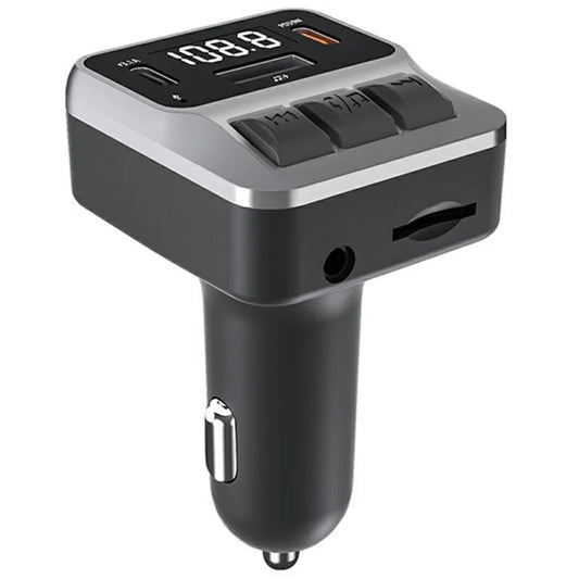 C65 Car Bluetooth FM Transmitter with Dual Type-C Port PD 30W Fast Charging Adapter