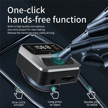 C65 Car Bluetooth FM Transmitter with Dual Type-C Port PD 30W Fast Charging Adapter