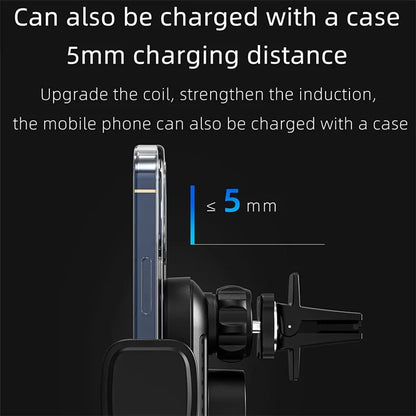 CW30 Cell Phone Holder Car Mount Dual Coil 15W Wireless Charger for Samsung Z Flip Series (CE Certified)