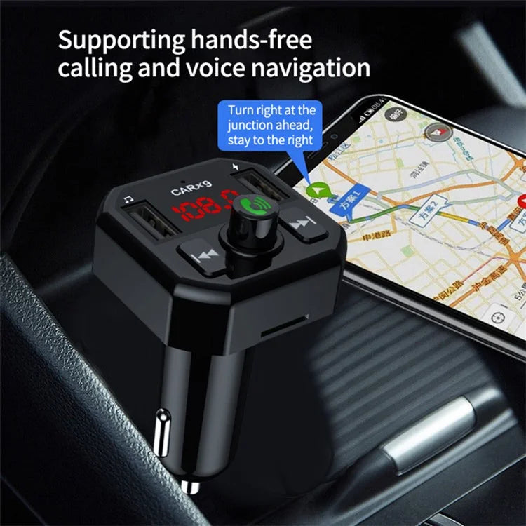 X9 Car MP3 Player Automatic Power-off Memory Bluetooth Call FM Transmitter with Dual USB Ports