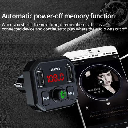 X9 Car MP3 Player Automatic Power-off Memory Bluetooth Call FM Transmitter with Dual USB Ports