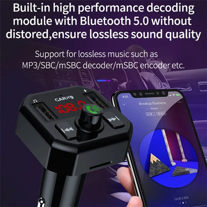 X9 Car MP3 Player Automatic Power-off Memory Bluetooth Call FM Transmitter with Dual USB Ports