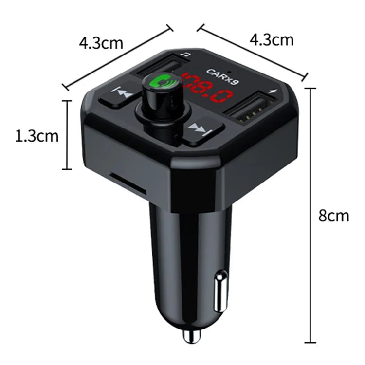 X9 Car MP3 Player Automatic Power-off Memory Bluetooth Call FM Transmitter with Dual USB Ports