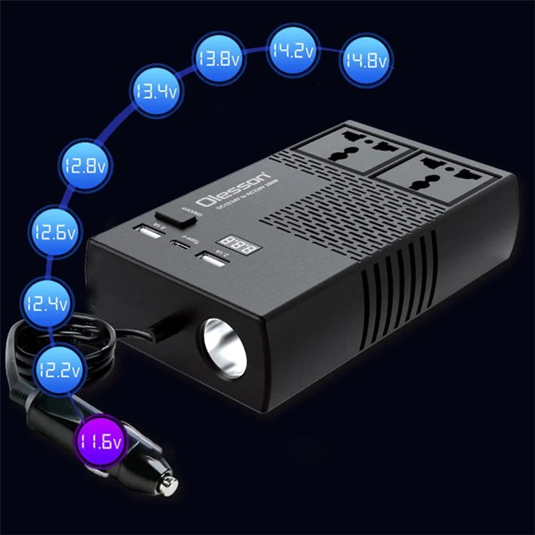 1664 Car Charger Cigarette Lighter Car Inverter 12V to 220V Car High-Power 200W Power Socket