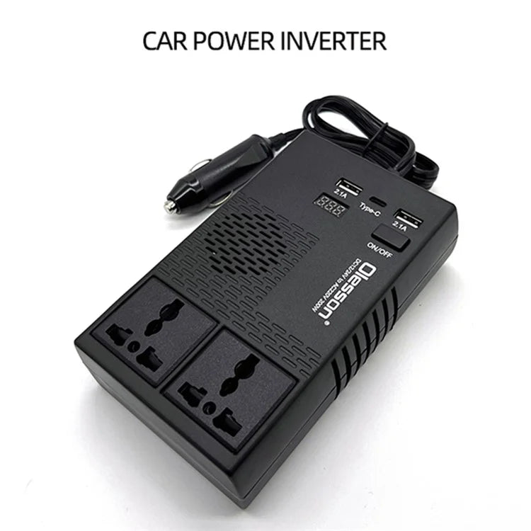 1664 Car Charger Cigarette Lighter Car Inverter 12V to 220V Car High-Power 200W Power Socket