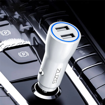 ZUZG ZC-C10S Dual USB PC+ABS Car Charger 2.4A Phone Charging Adapter