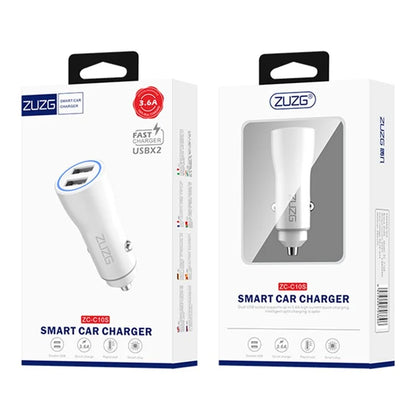 ZUZG ZC-C10S Dual USB PC+ABS Car Charger 2.4A Phone Charging Adapter