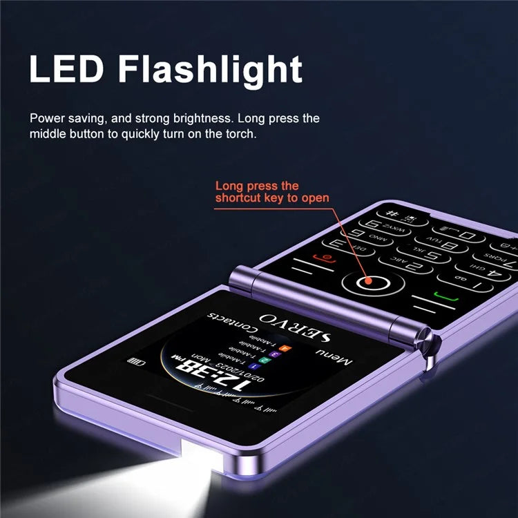SERVO IP15 Flip Foldable 2G Phone 2.4 inch HD Screen