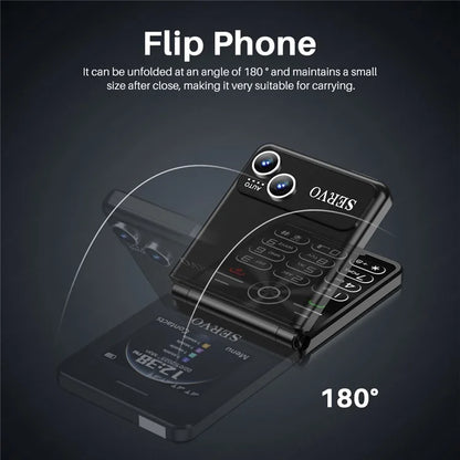 SERVO IP15 Flip Foldable 2G Phone 2.4 inch HD Screen