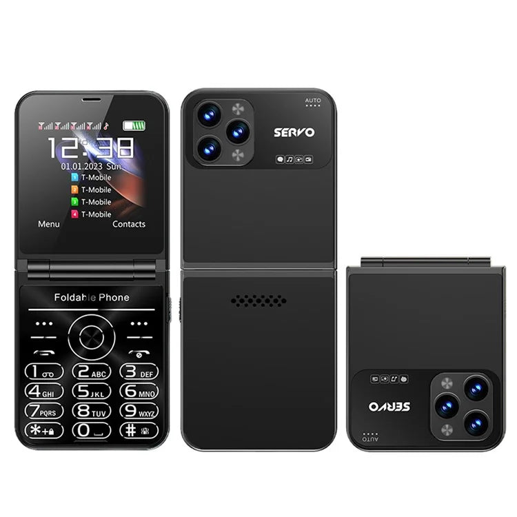 SERVO Flilo7 Quad SIM Flip Foldable 2G Phone for Elderly